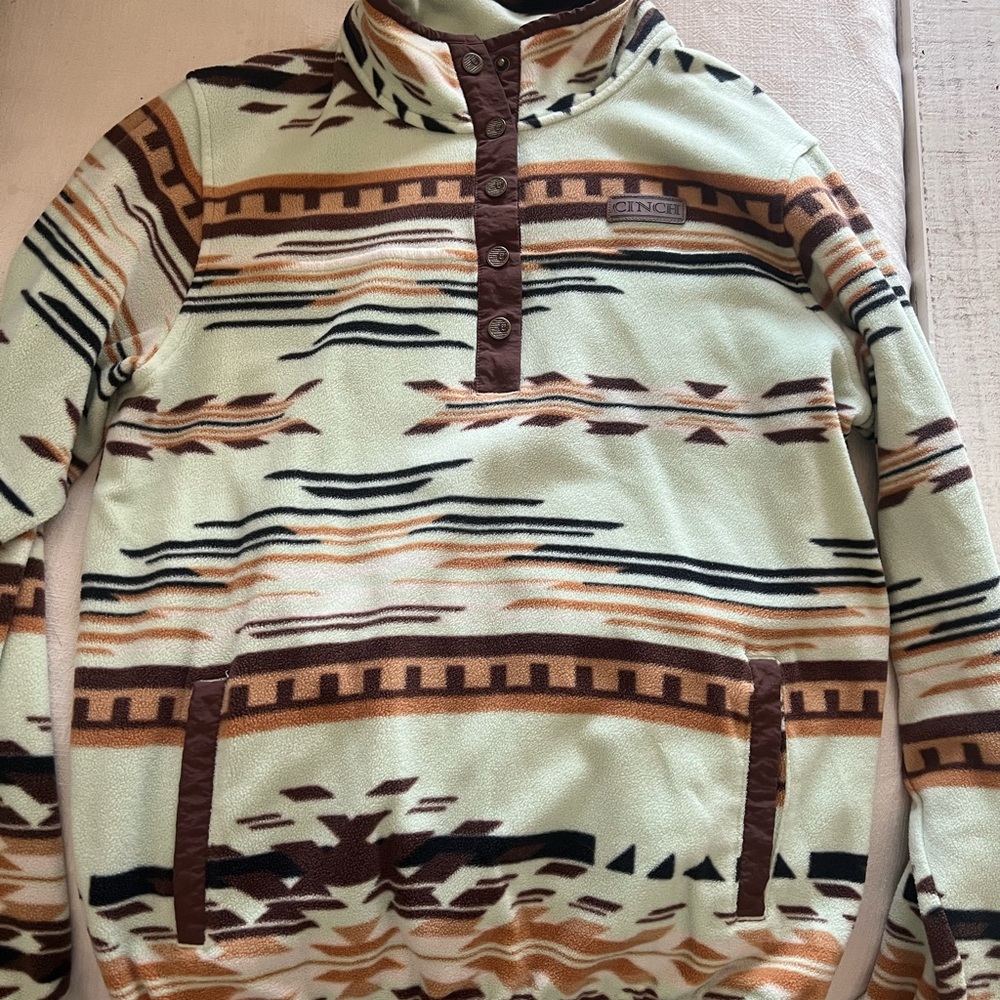 Cinch Women’s Lime & Brown Aztec Sweater/Pullover